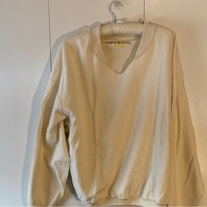 Unisex Cream Long Sleeve Sweatshirt